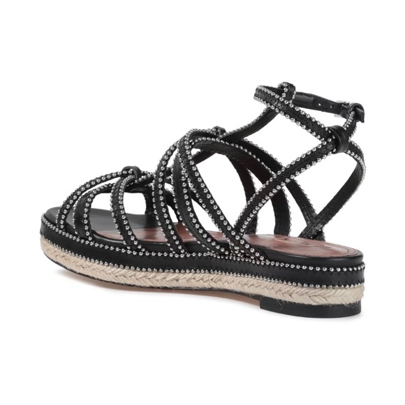 ALAIA FLAT SLINGBACK IN LIGHT BLUE PATENT CALFSKIN AND FILM